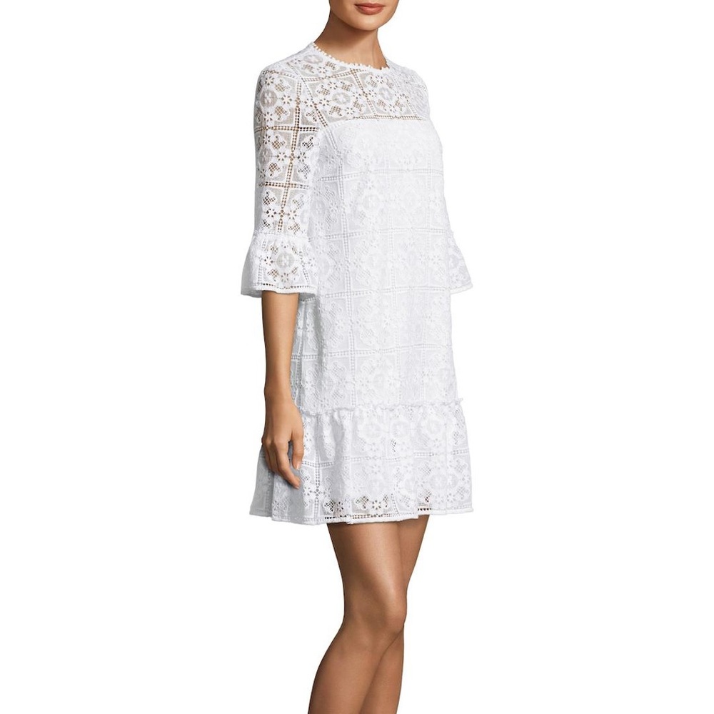 NWT $428 Kate Spade Lace Flounce Shift Dress 4